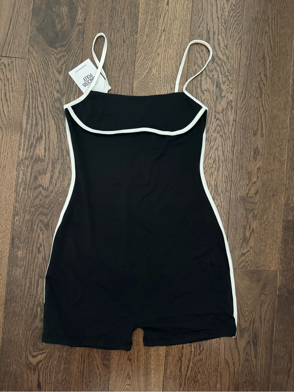 Princess Polly Black & White Trim Tank Romper